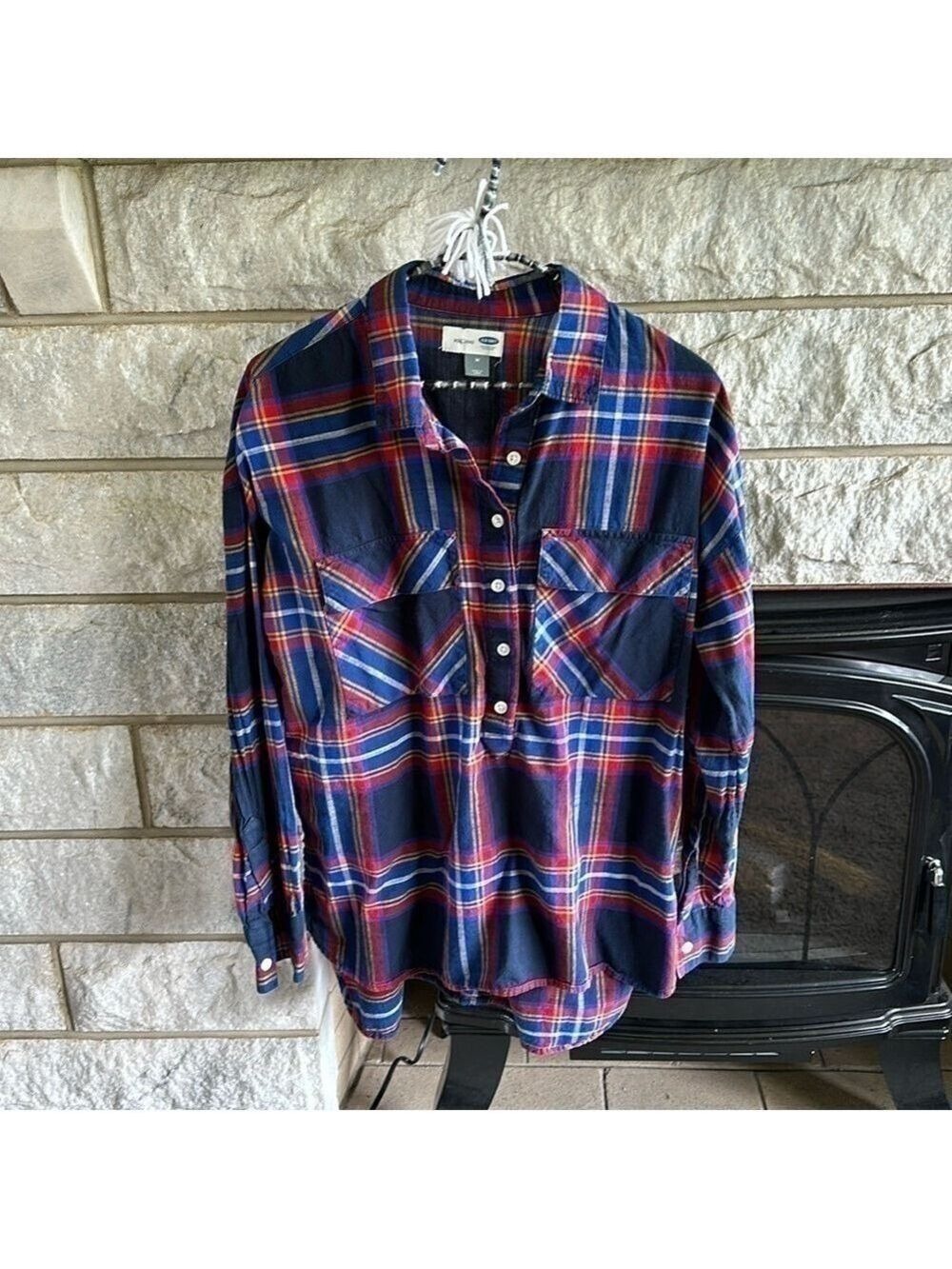*5 for $45* Old Navy Women's Plaid Boyfriend Shirt Medium